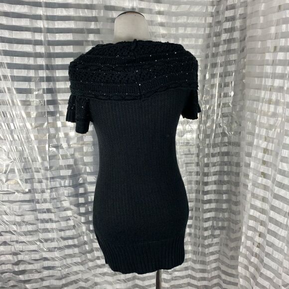 T/O Short Sleeve Cowl Neck Sweater - Picture 3 of 7